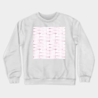 Soft texture of Shibori squares - peony pink and white Crewneck Sweatshirt